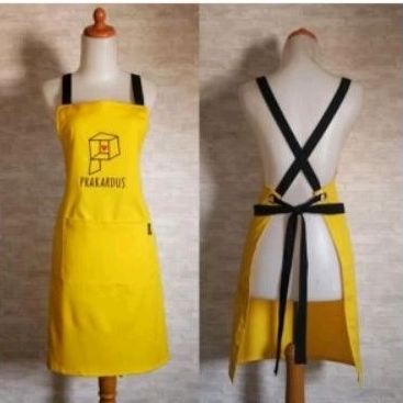 Celemek apron crossback Tali Silang celemek pria dan wanita custom bordir logo dan polos
