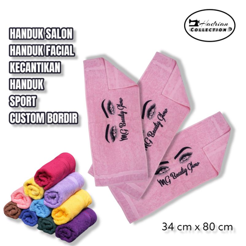Handuk Salon Handuk Sport Handuk Facial Custom Bordir Nama dan Logo Souvenir Handuk Bordir