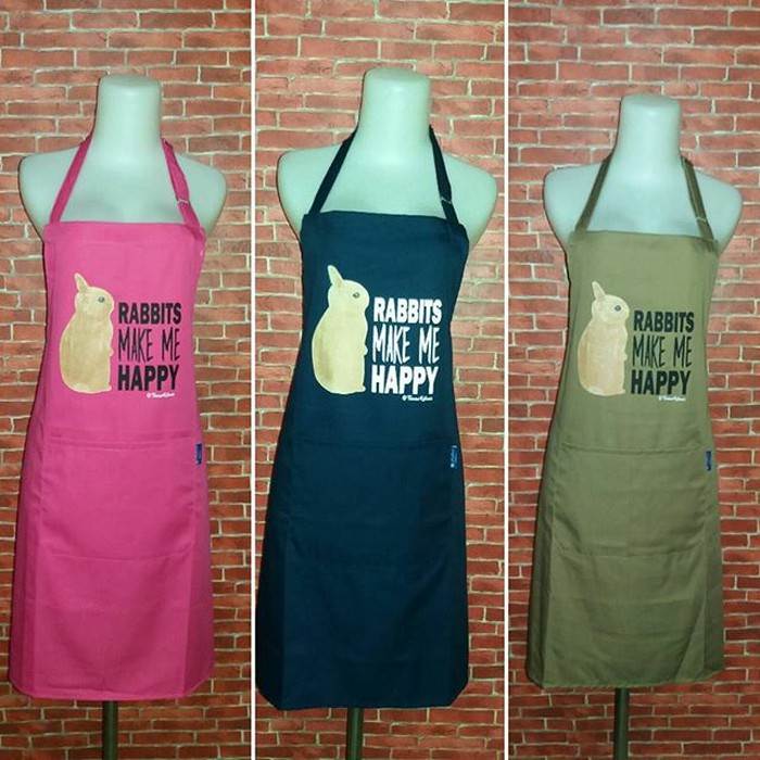 Apron / Celemek Pink Tua,Nevy dan Coklat muda - Navy