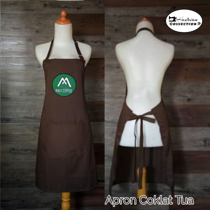 Celemek Apron Kitchen Barista waitres Salon Pelayan - Drill premium quality