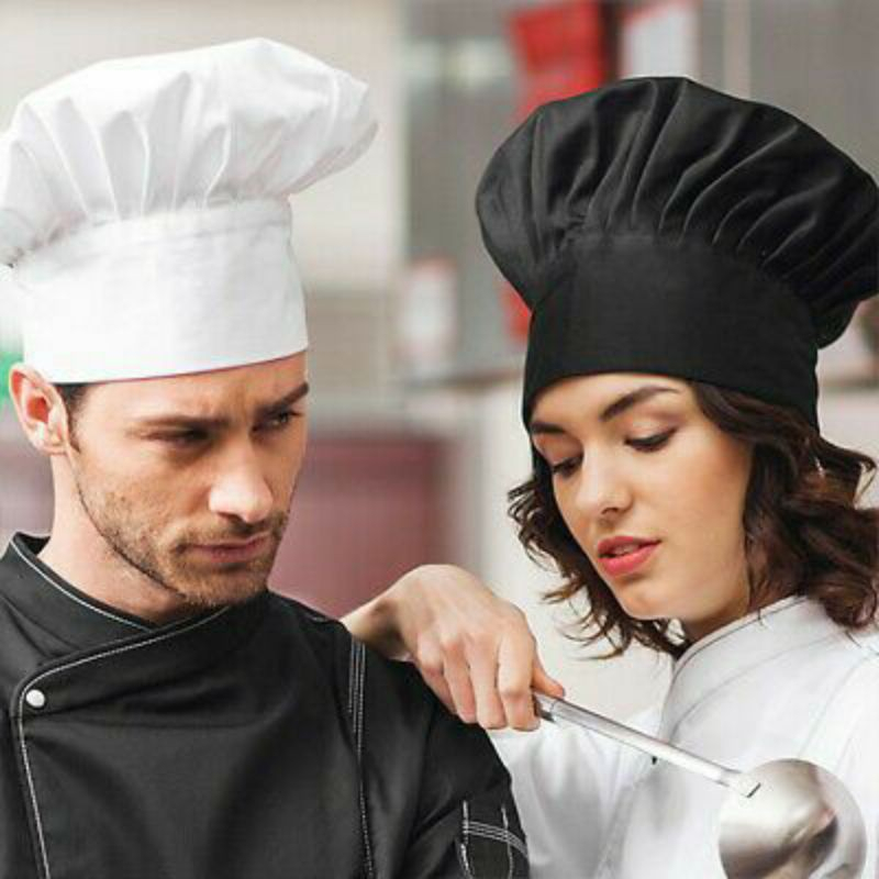 Topi Koki Topi Chef Hat Chef Profesional Dewasa dan anak - Hitam Merah Putih ( Tersedia 26 varian warna )